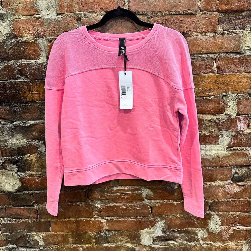 NWT! Bobi Pink Reverse Yoke Pullover Size Small - Picture 3 of 7